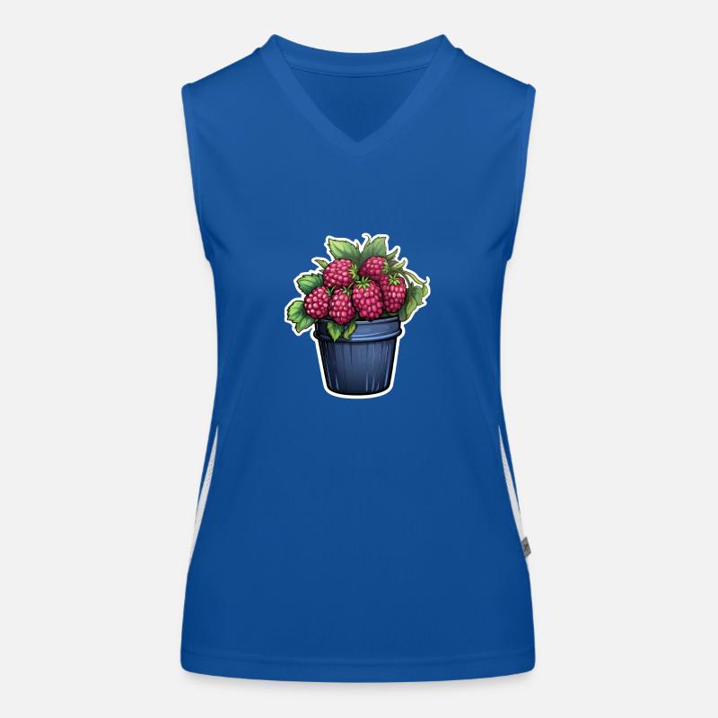 Raspberry Potted Plant Women's Functional Contrast Tank Top