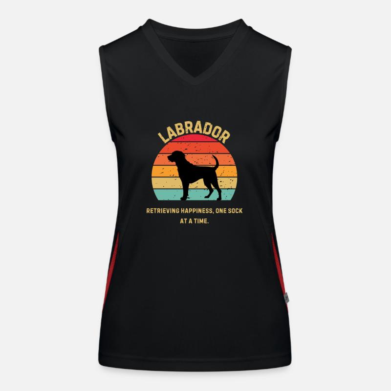 Labrador Retro Sunset - Women's Functional Contrast Tank Top - black/red