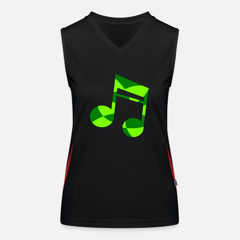Grüne Musik Note mit Muster Coole Party Musiknote Funktionelles Kontrast-Tank Top für Frauen
