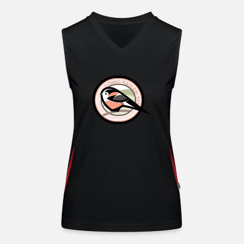 Long-Tailed Tit - Women's Functional Contrast Tank Top - black/red