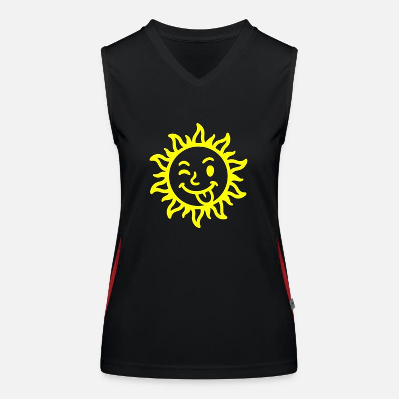 Sonne Comic Sommer Funktionelles Kontrast-Tank Top für Frauen