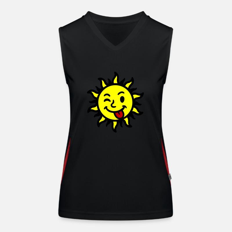 Sonne Comic Sommer Funktionelles Kontrast-Tank Top für Frauen