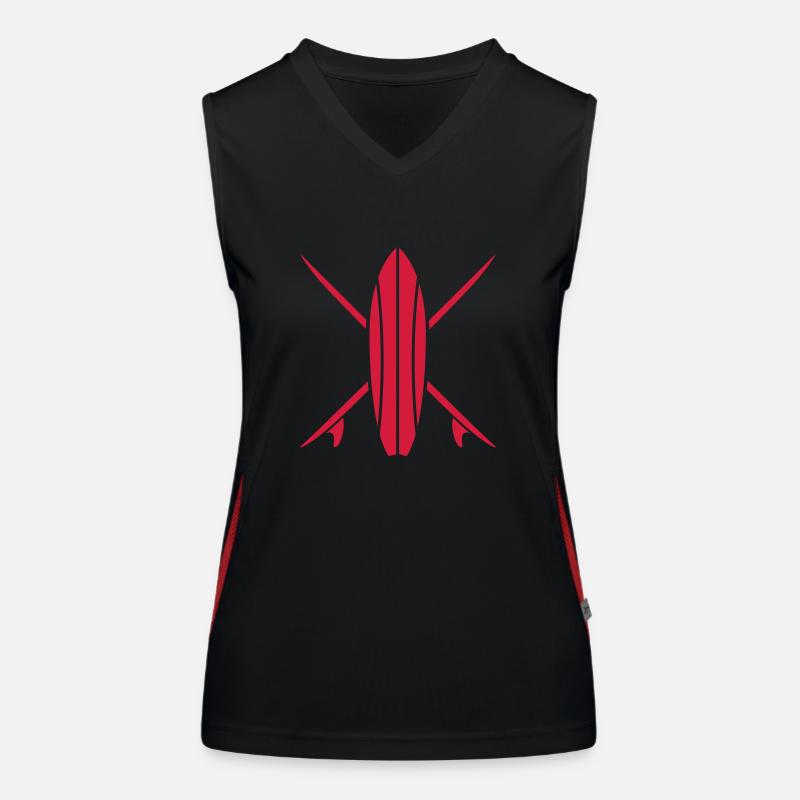 Surfboard Design Funktionelles Kontrast-Tank Top für Frauen