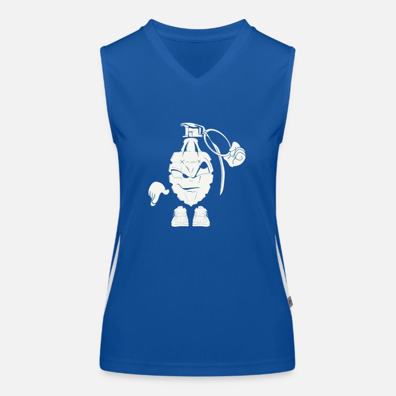 ' Design Grenade blanc Débardeur respirant contrasté Femme