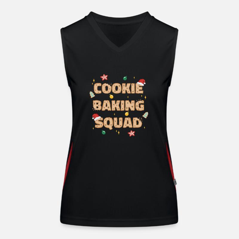 Plätzchen Back Truppe Backen zu Weihnachten Funktionelles Kontrast-Tank Top für Frauen