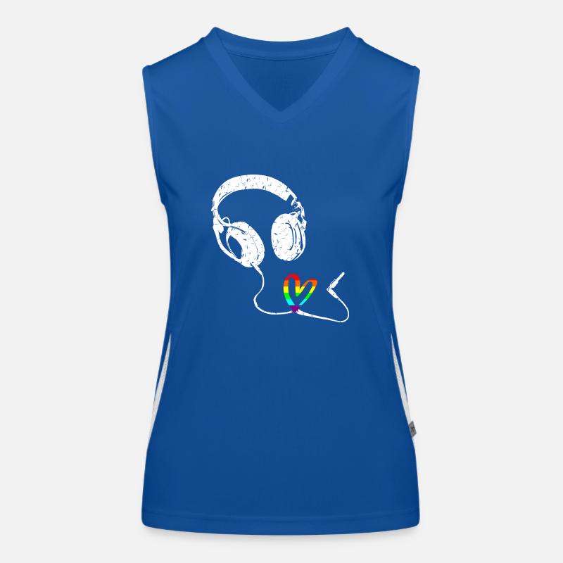 Kopfhörer LGBTQI+ Funktionelles Kontrast-Tank Top für Frauen