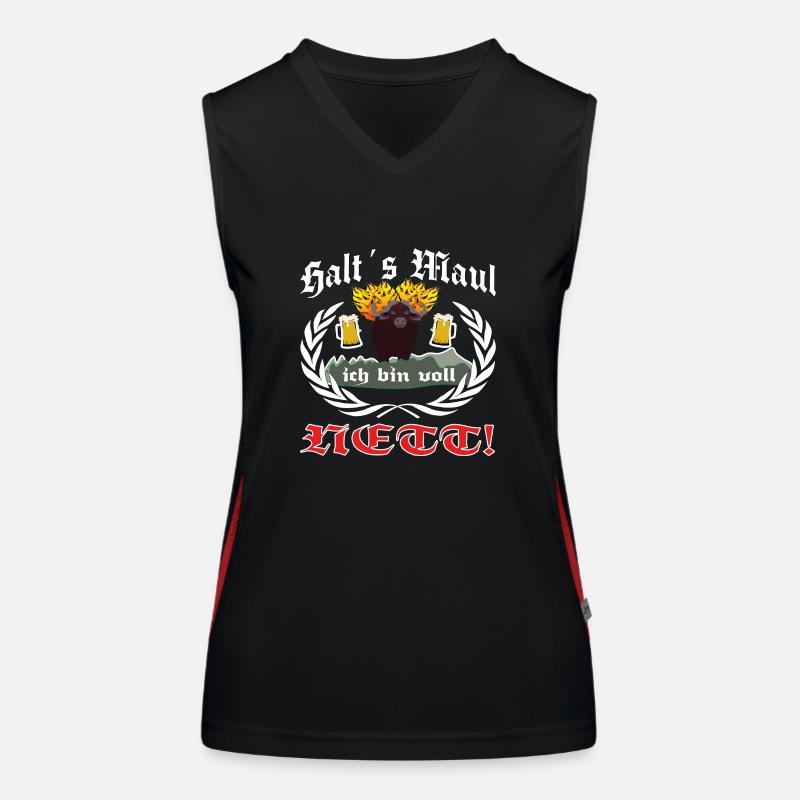 Halts Maul ich bin voll Nett mit feurigen Büffel Funktionelles Kontrast-Tank Top für Frauen