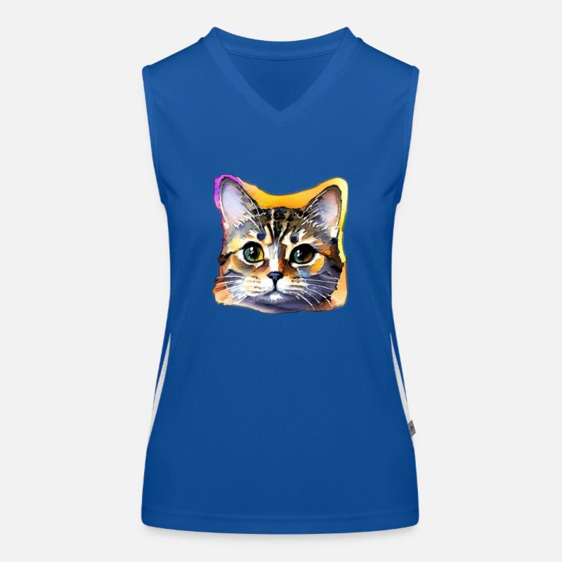 Katzengesicht 4 Funktionelles Kontrast-Tank Top für Frauen