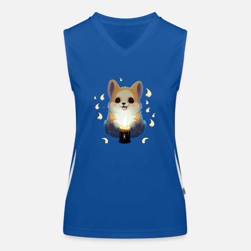 Corgi Ghost Women's Functional Contrast Tank Top