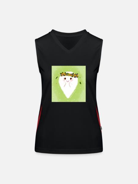 Blumenkind - Funktionelles Kontrast-Tank Top für Frauen - Schwarz/Rot - Vorne