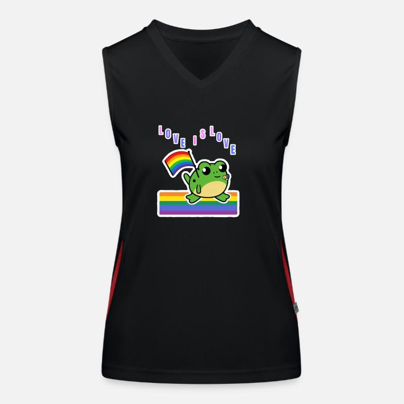 Rainbow Frog - Liebe ist Liebe Funktionelles Kontrast-Tank Top für Frauen