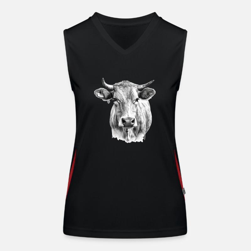 La vache au crayon Débardeur respirant contrasté Femme