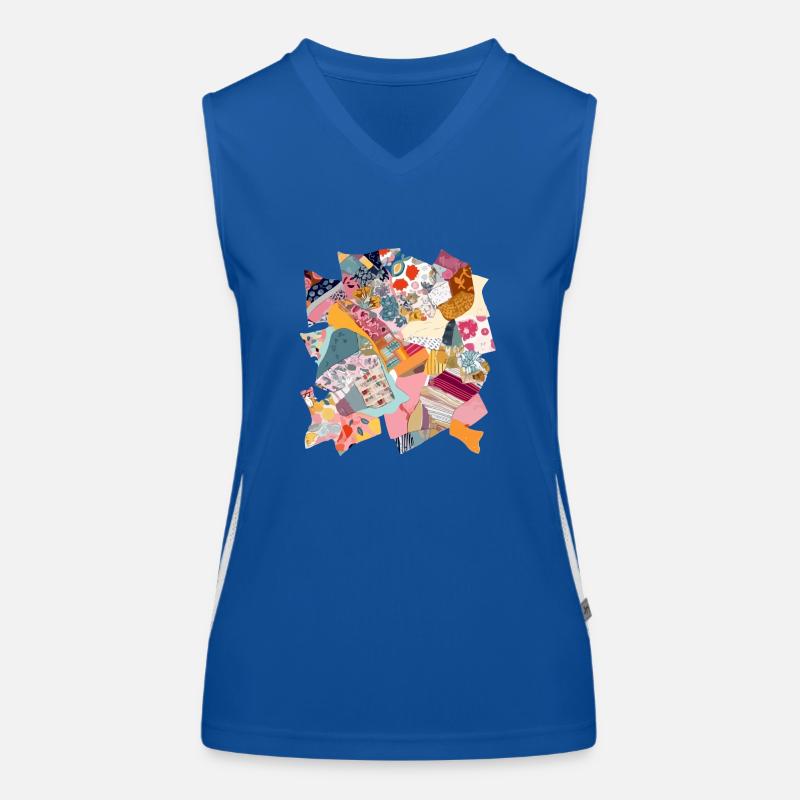 Stoff-Patchwork Nr. 2 Funktionelles Kontrast-Tank Top für Frauen