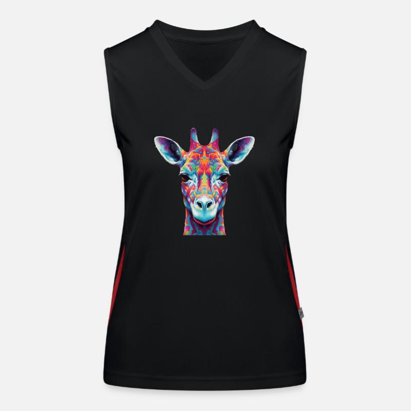 Psychedelische Giraffe Funktionelles Kontrast-Tank Top für Frauen