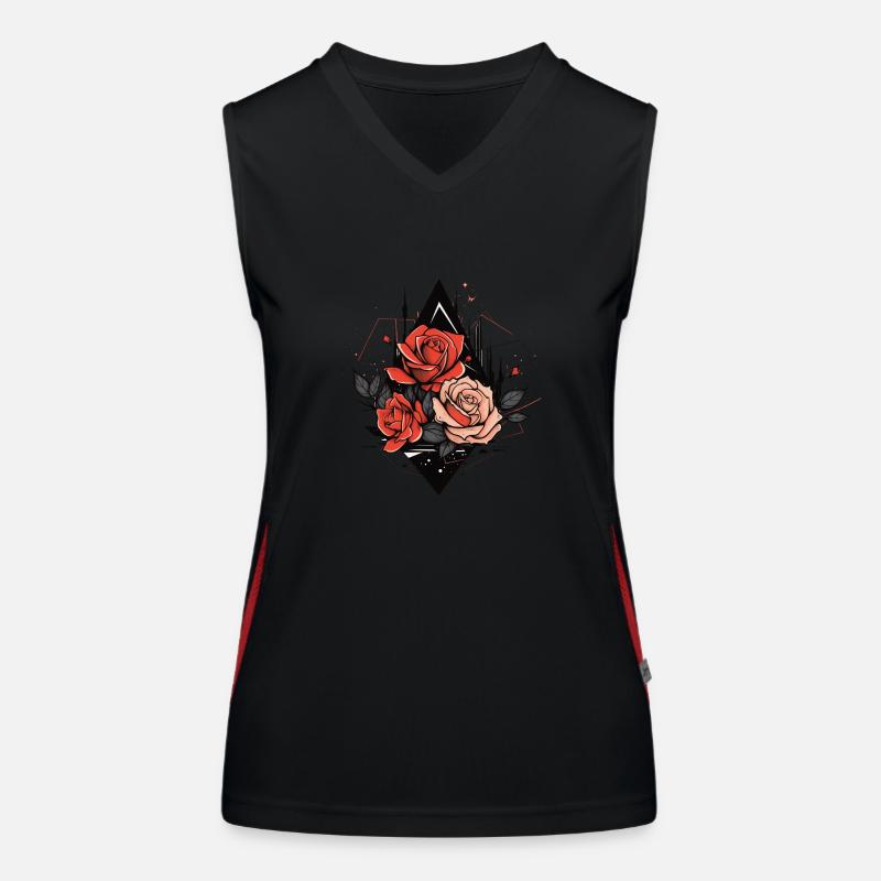 Red Roses Women's Functional Contrast Tank Top