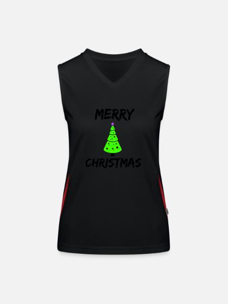 Merry Christmas - Women's Functional Contrast Tank Top - black/red - Front