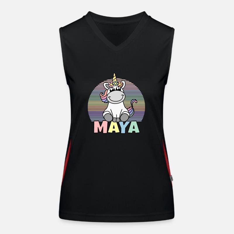 Maya Einhorn Name Funktionelles Kontrast-Tank Top für Frauen