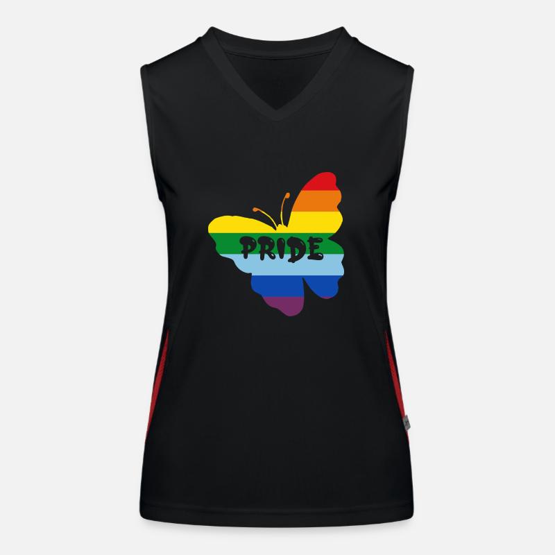 Papillon drapeau arc-en-ciel Débardeur respirant contrasté Femme