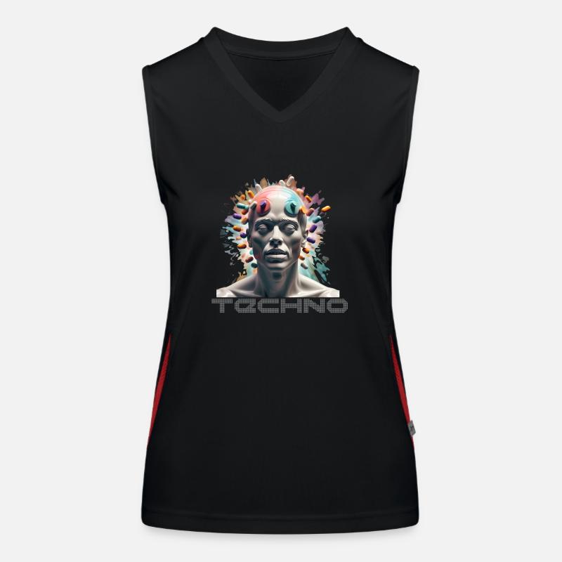 Techno Drogen Geschenk Geschenkidee Funktionelles Kontrast-Tank Top für Frauen