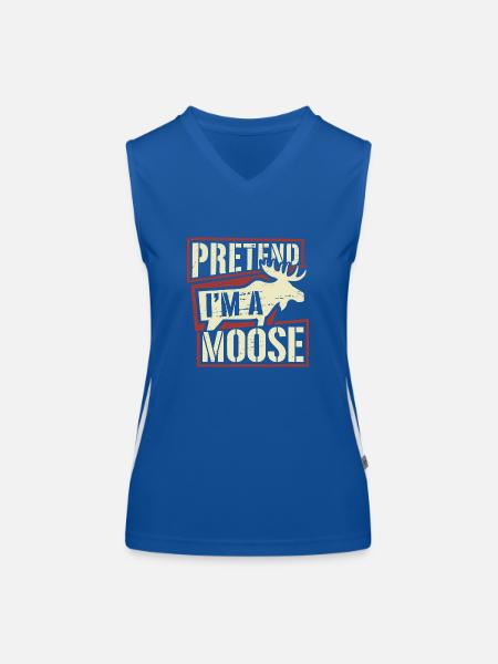 Moose love with wit - Women's Functional Contrast Tank Top - royal/white - Front