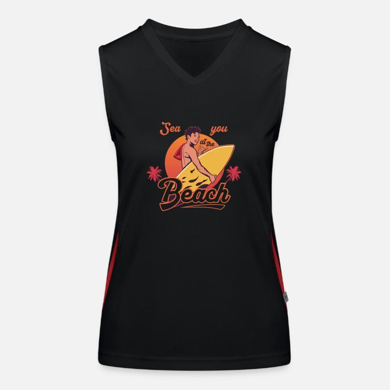 See you at the Beach Funktionelles Kontrast-Tank Top für Frauen