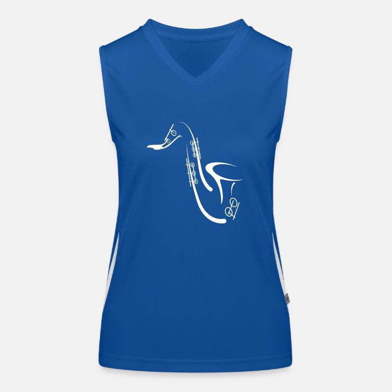 Saxophone Drawing Women's Functional Contrast Tank Top