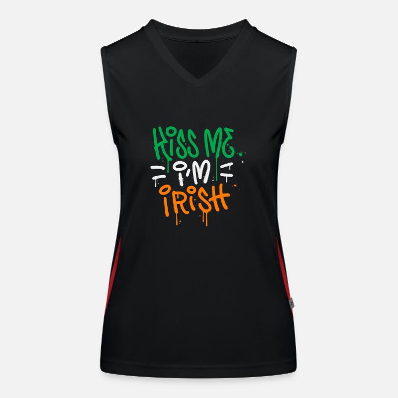 Küss mich Irisch Irland Graffiti Funktionelles Kontrast-Tank Top für Frauen