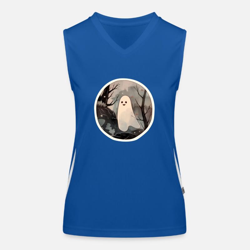 A ghost on Halloween Women's Functional Contrast Tank Top