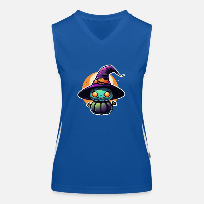 Halloween - Pumpkin Witch Hat Women's Functional Contrast Tank Top