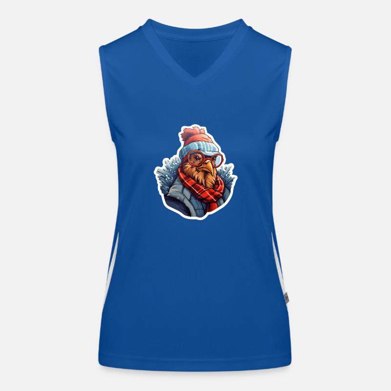 Huhn im Schnee Funktionelles Kontrast-Tank Top für Frauen