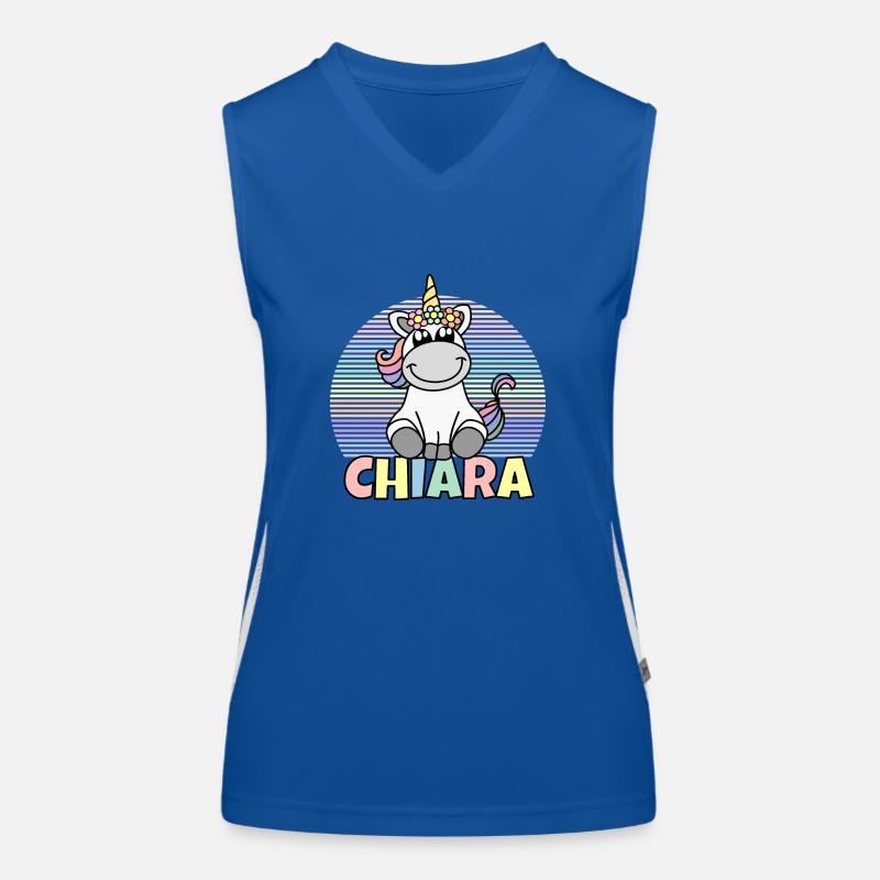 Chiara Einhorn Name Funktionelles Kontrast-Tank Top für Frauen