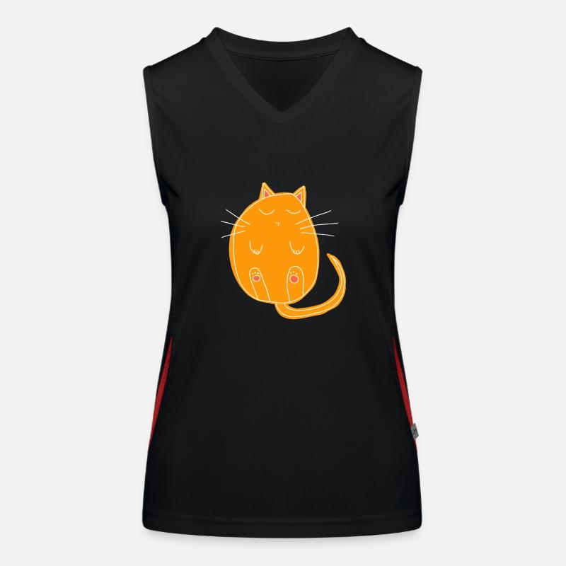 schlafende Katze Funktionelles Kontrast-Tank Top für Frauen