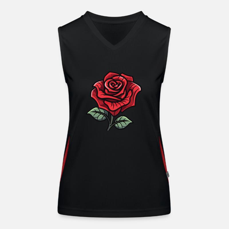 Rose Symbole Amour Débardeur respirant contrasté Femme