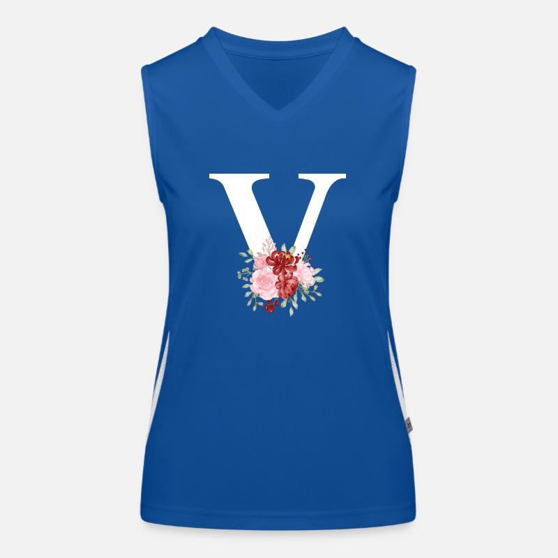 Roter floraler V-Buchstabe Funktionelles Kontrast-Tank Top für Frauen