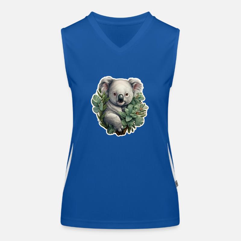 Koala with eucalyptus Women's Functional Contrast Tank Top