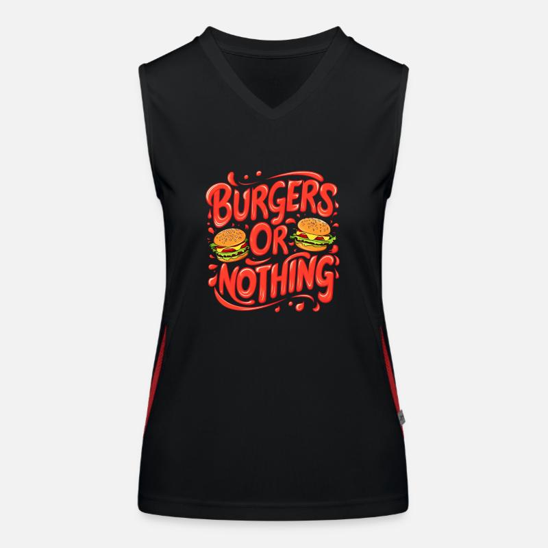 Burger oder nichts! Funktionelles Kontrast-Tank Top für Frauen