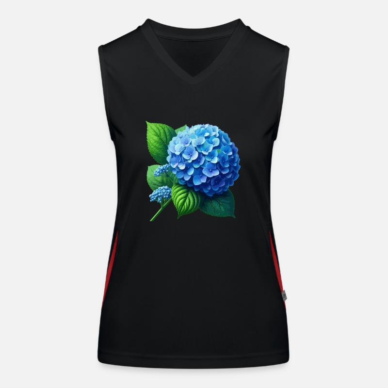Hydrangea blue Women's Functional Contrast Tank Top