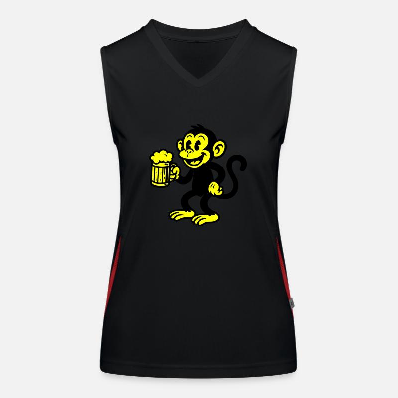 Monkey Beer Drinking Women's Functional Contrast Tank Top