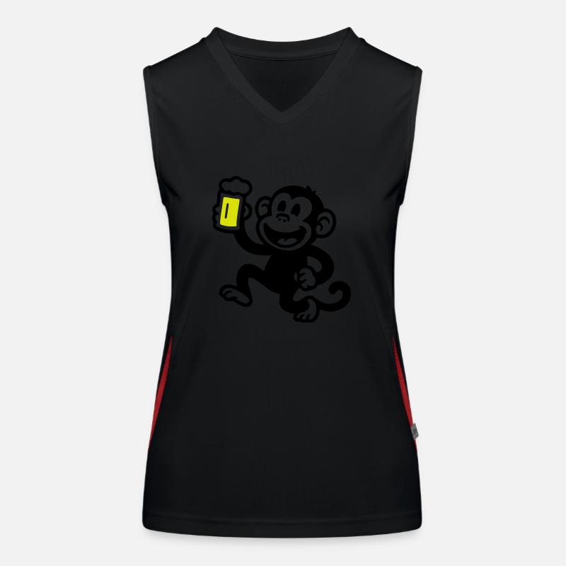 Monkey Beer Funny Women's Functional Contrast Tank Top