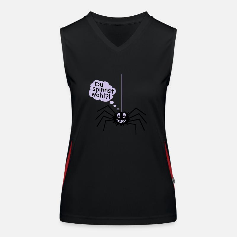 Spinne Spruch Comic lustig Funktionelles Kontrast-Tank Top für Frauen