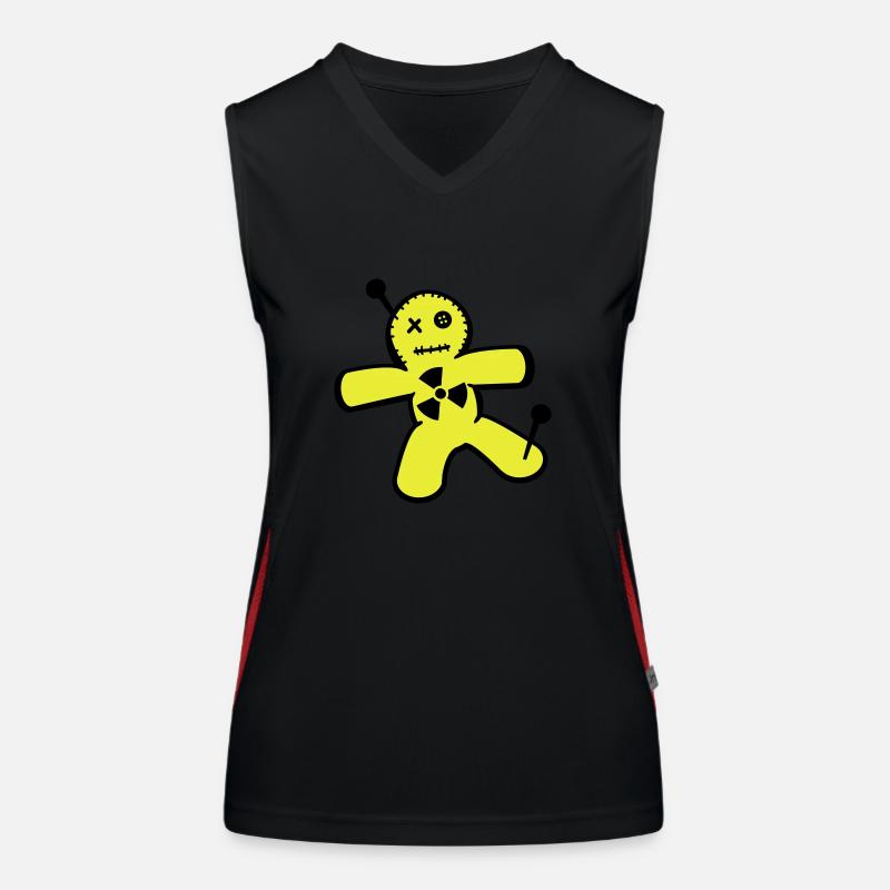 Voodoo doll against nuclear power Women's Functional Contrast Tank Top
