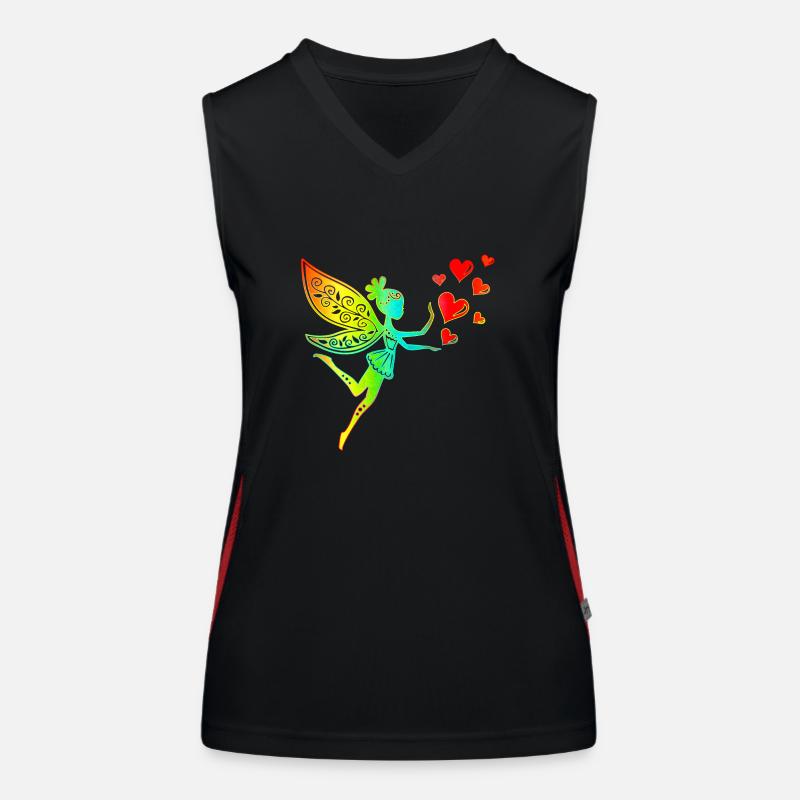 Fee Elfe Herzen Valentinstag Geschenkidee Liebe Funktionelles Kontrast-Tank Top für Frauen