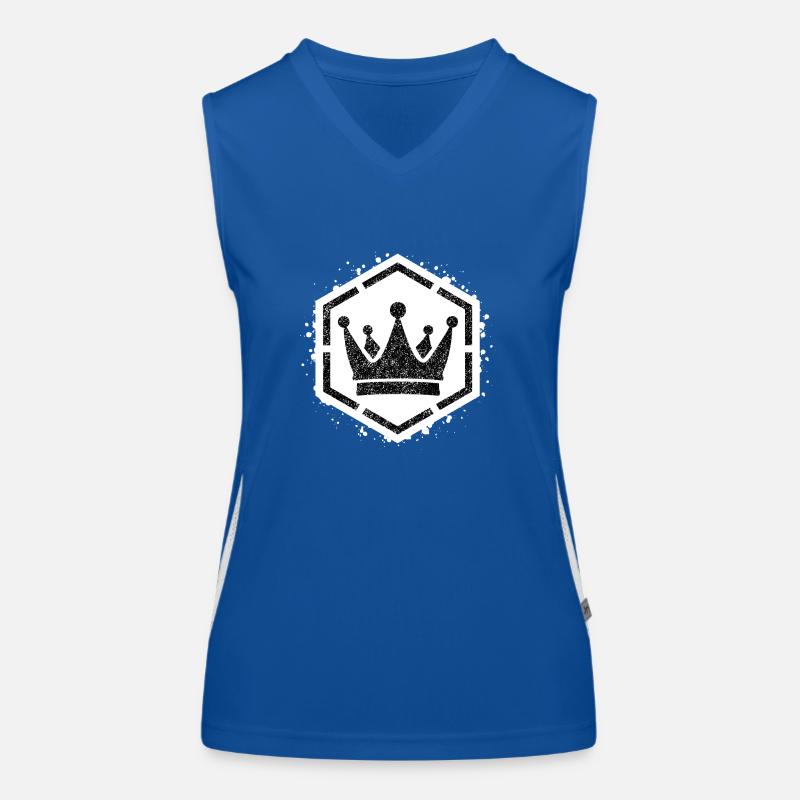 Schwammschablone Krone im Sechseck Funktionelles Kontrast-Tank Top für Frauen