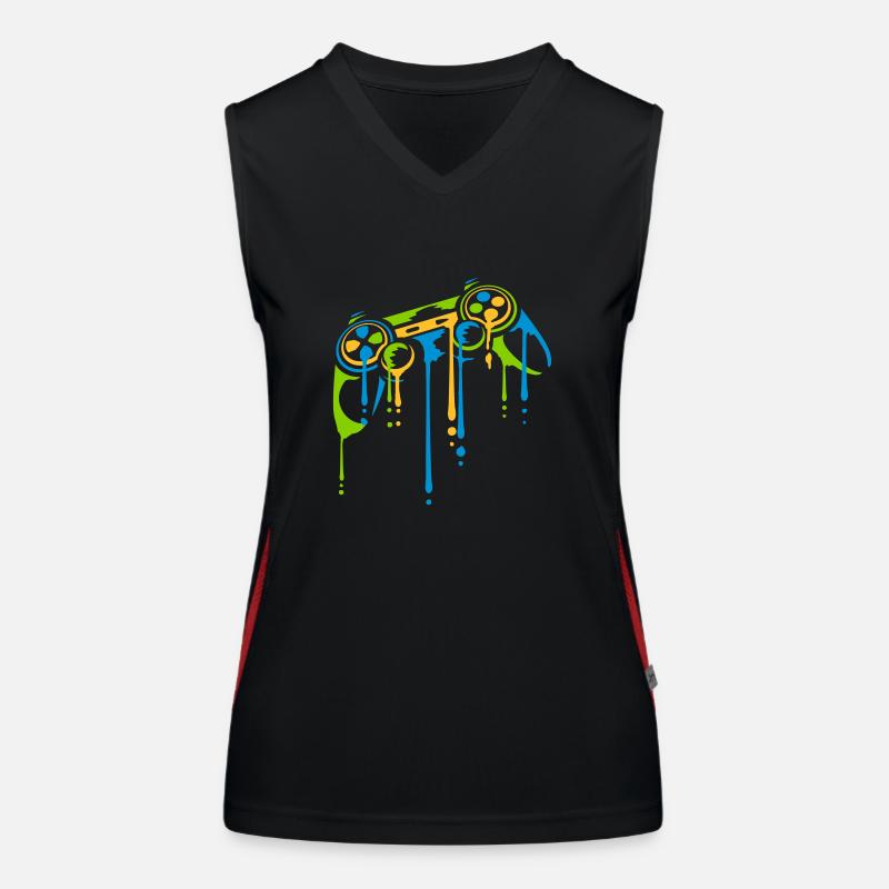 Tropfen Bunter Controller Retro Funktionelles Kontrast-Tank Top für Frauen