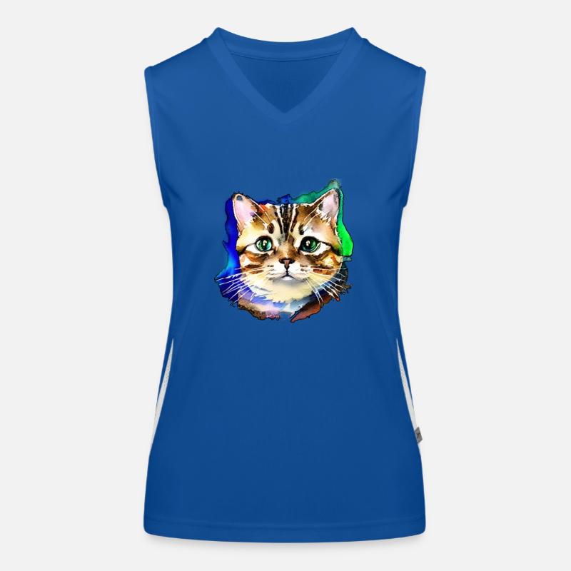 Katzengesicht 3 Funktionelles Kontrast-Tank Top für Frauen