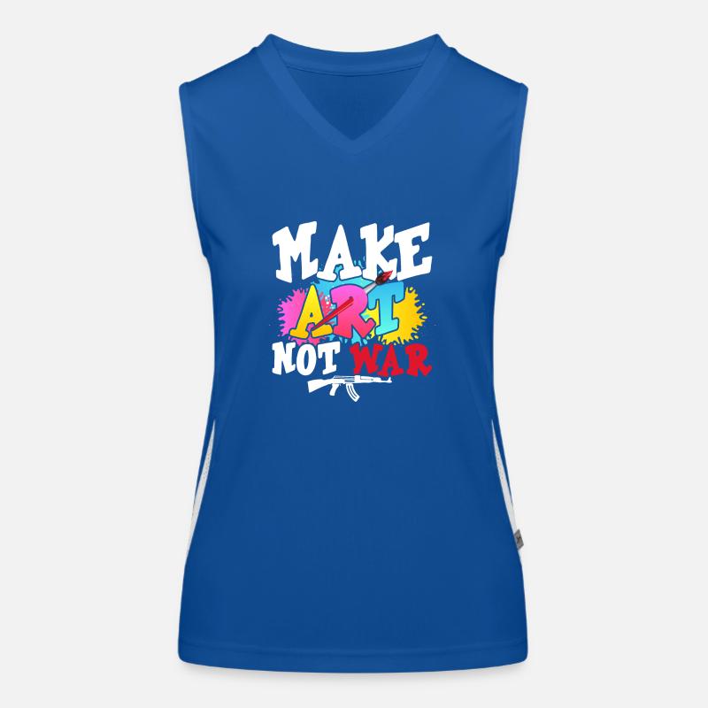 Make Art Not War Education Professeur d’art Débardeur respirant contrasté Femme