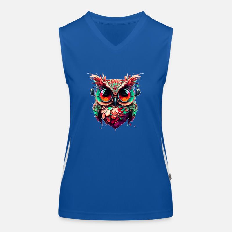 Eulemit extrem großen Augen als Illustration Funktionelles Kontrast-Tank Top für Frauen