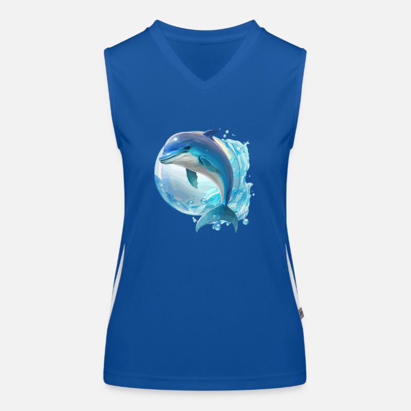 Der Delfin Funktionelles Kontrast-Tank Top für Frauen