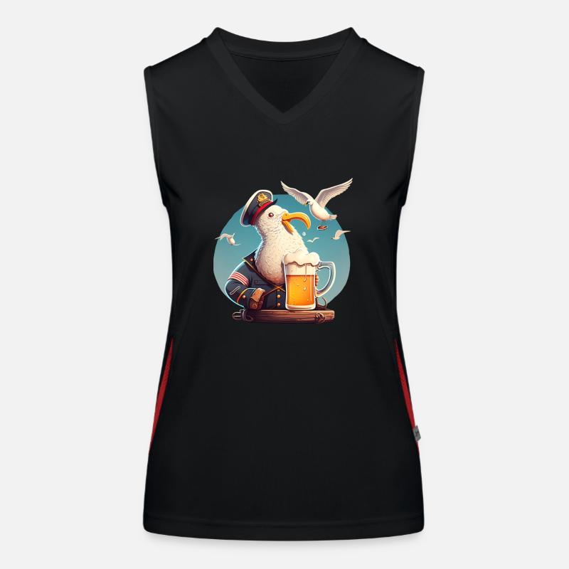 Lutsiger Captain Seagull avec de la bière Débardeur respirant contrasté Femme