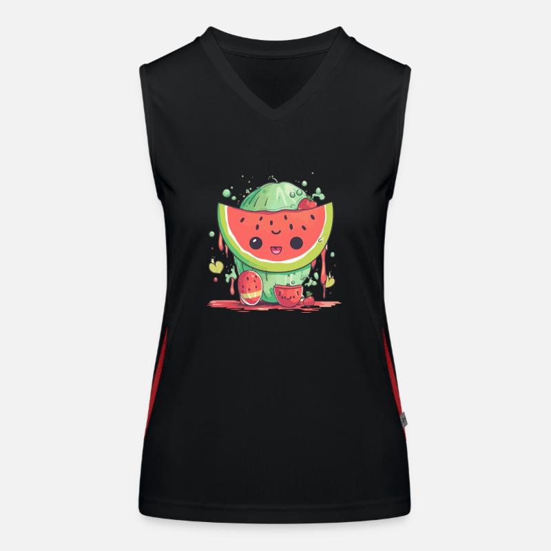 Ella pastèque kawaii Débardeur respirant contrasté Femme